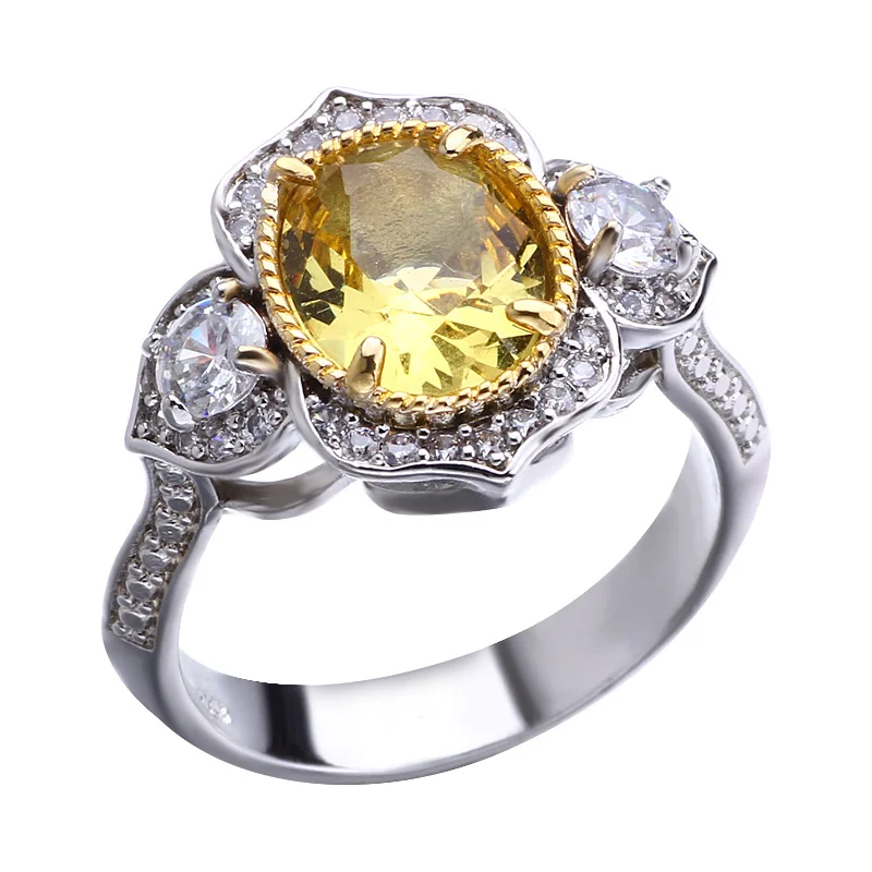 

Модное Золотое кольцо для яиц, Женское кольцо с драгоценным камнем, обручальное кольцо, ювелирное изделие, размер 6-10