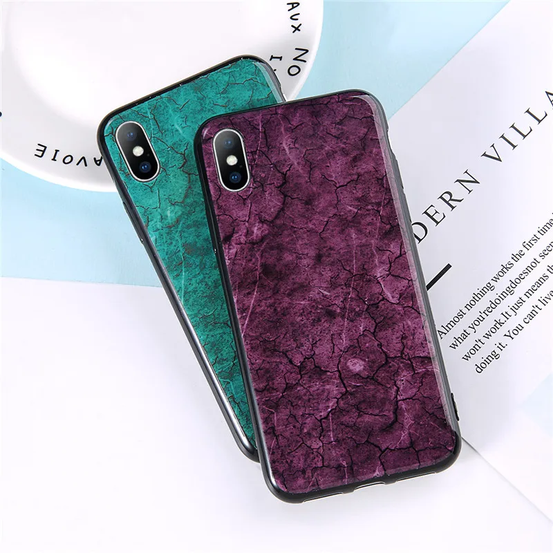 Lovebay Luxury Phone Case Epoxy Shell Marble Soil Crack 3D Pattern Girl Women Back Cover For iPhone 6 6S 7 8 Plus X XS XR Max |