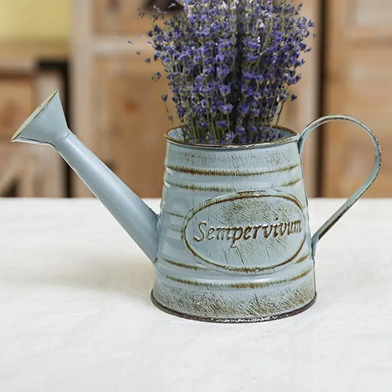 Винтажный металлический Железный цветочный сад потертая ваза горшок