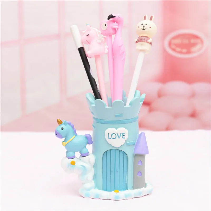 Ins подставка для ручки с животным Kawaii Статуэтки из смолы подарок настольное