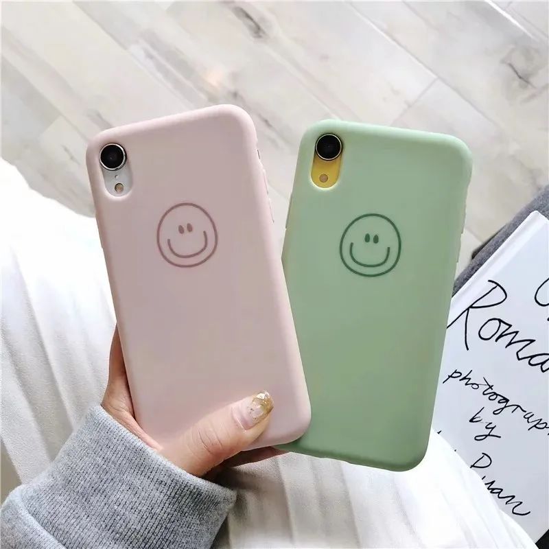Для IPhone X XR и 6s 6 7 8 Plus 6Plus 7Plus милые конфеты без логотипа улыбка 2019 Оригинальный