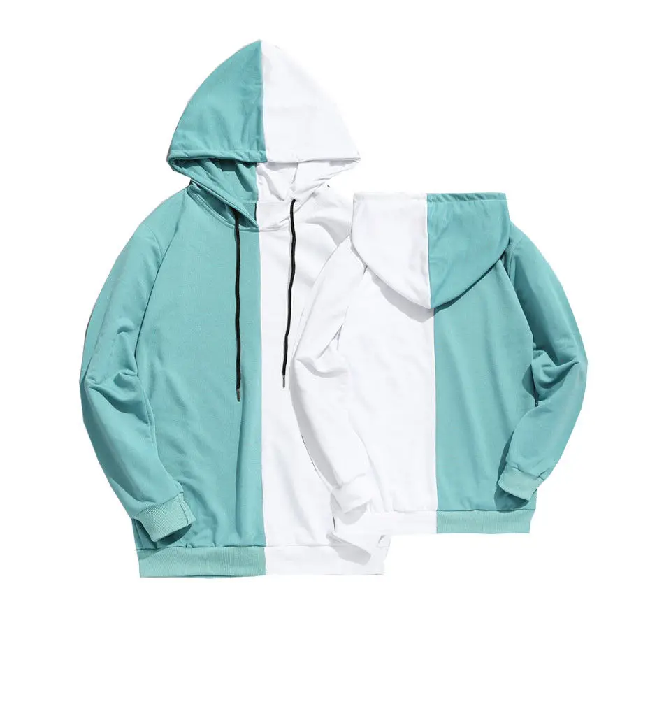 

New Style Fashion Hot Men's Hoodie Casual With Hat Cotton Long Sleeve Top Hooded Patchwork Jumper