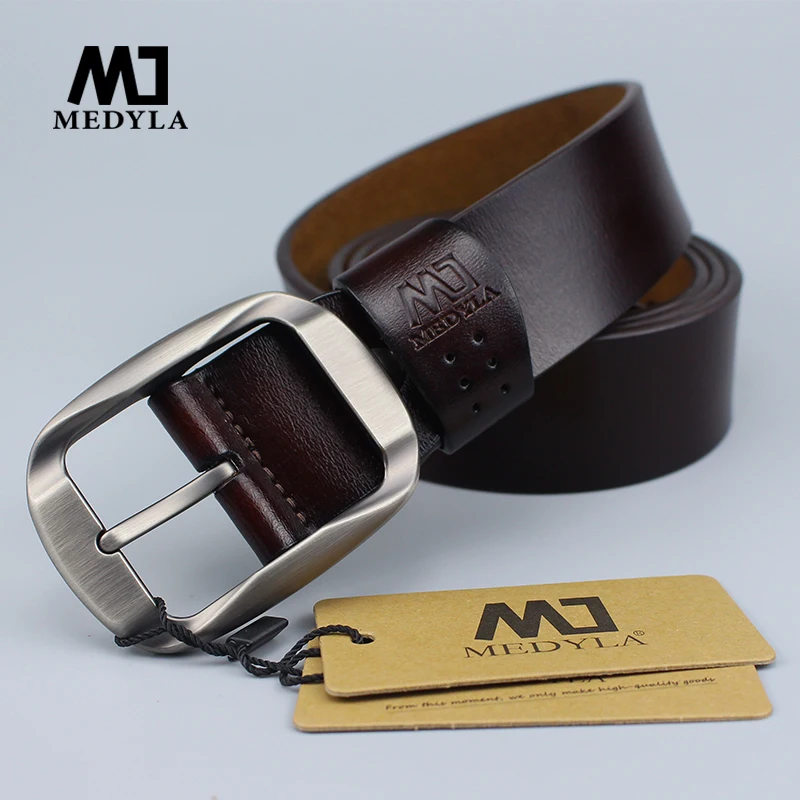 Ремень MEDYLA MD03 мужской из натуральной кожи модный Прочный Повседневный деловой