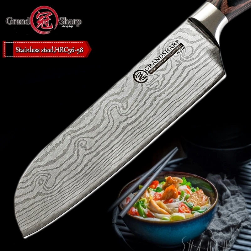 Японские кухонные ножи Santoku нож из нержавеющей стали для суши сашими овощей
