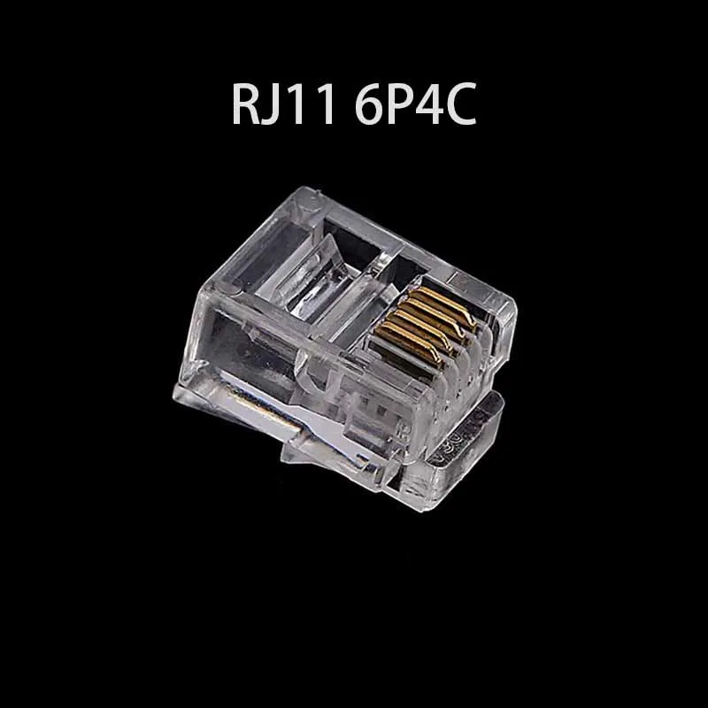 Модульный разъем для телефона 20/50/100 шт./лот RJ11 6P2C 6P4C 6P6C|Компьютерные кабели и