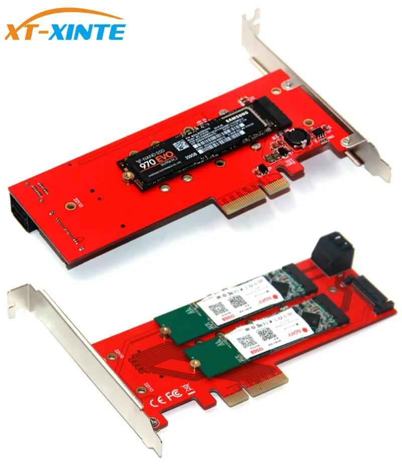 3 интерфейса s M.2 NVMe SSD NGFF для PCIE X16 Riser Card M Key B Ключ интерфейсная карта поддержка PCI