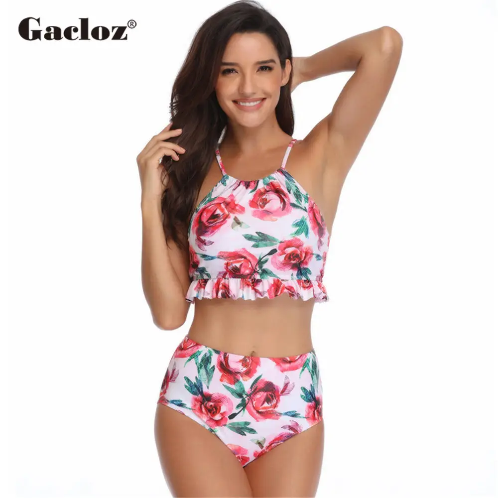 Gacloz цветочный женский купальник с принтом бикини мама пляжная одежда cupshe