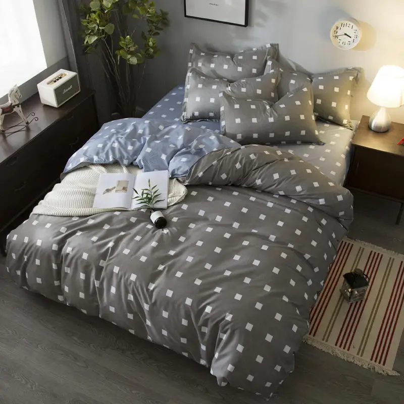 Little Footprints Duvet Cover flat bed Sheets +Pillowcase Super King Queen full Twin kids Size cotton Bedding Set 29