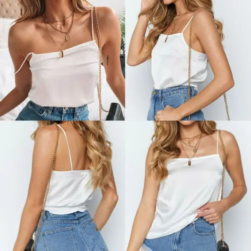 Повседневные топы NUEVA Mujer Camisola llano с ремешками Chaleco Blusa sin mangas tanque|Топы| |