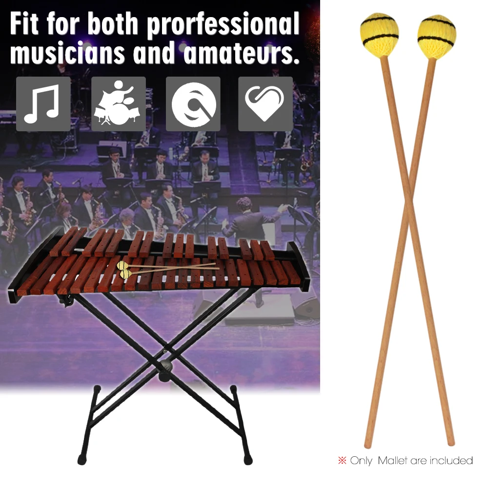 1 пара молотков палок Marimba для ксилофона Glockensplel молоток с ручки из бука ударный