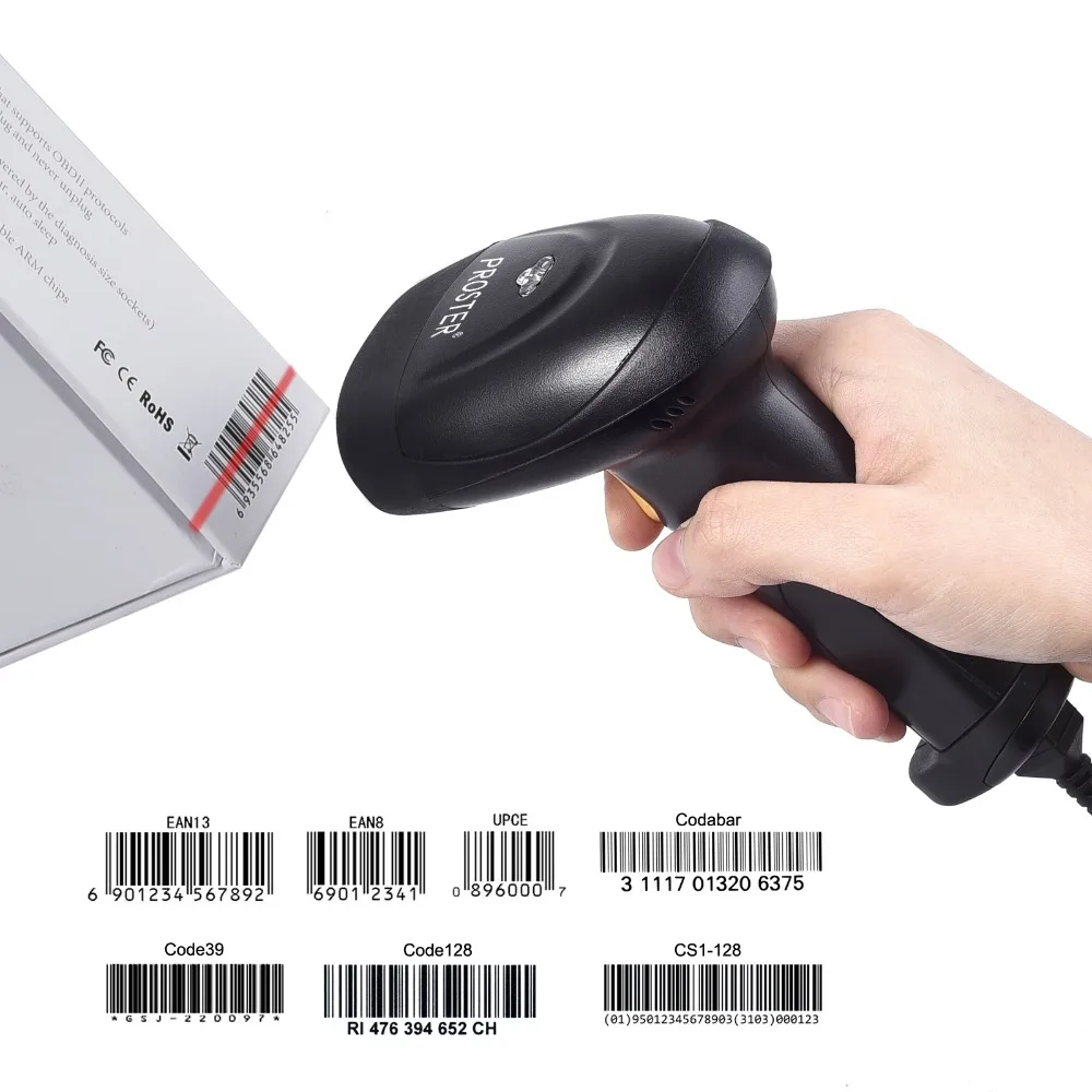 ESYNiC USB долгое сканирование ручной автоматический POS лазерный сканер штрих кода с