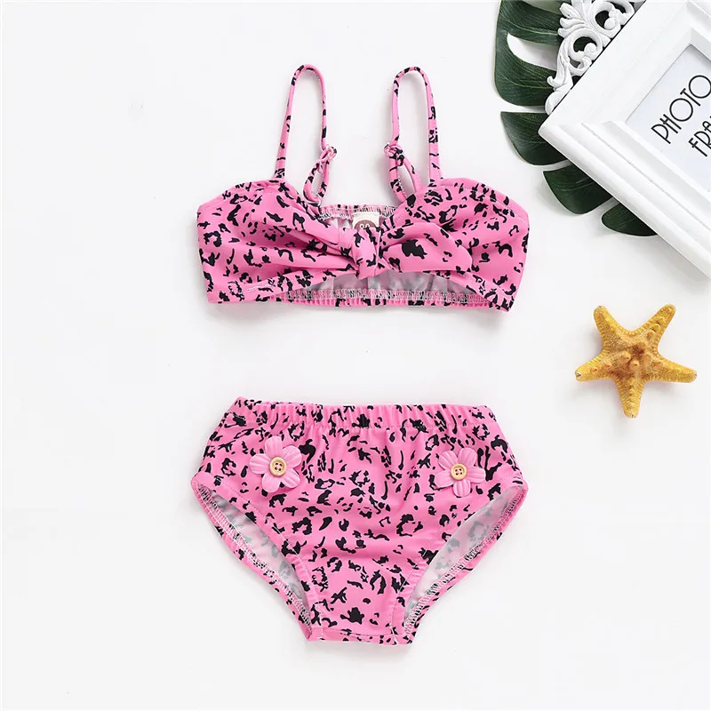 2019 Kids Swimwear Bikinis Set For Girls Printing Bow Bathing Swimsuit Two Pieces Baby Children Bikini P30 | Спорт и развлечения