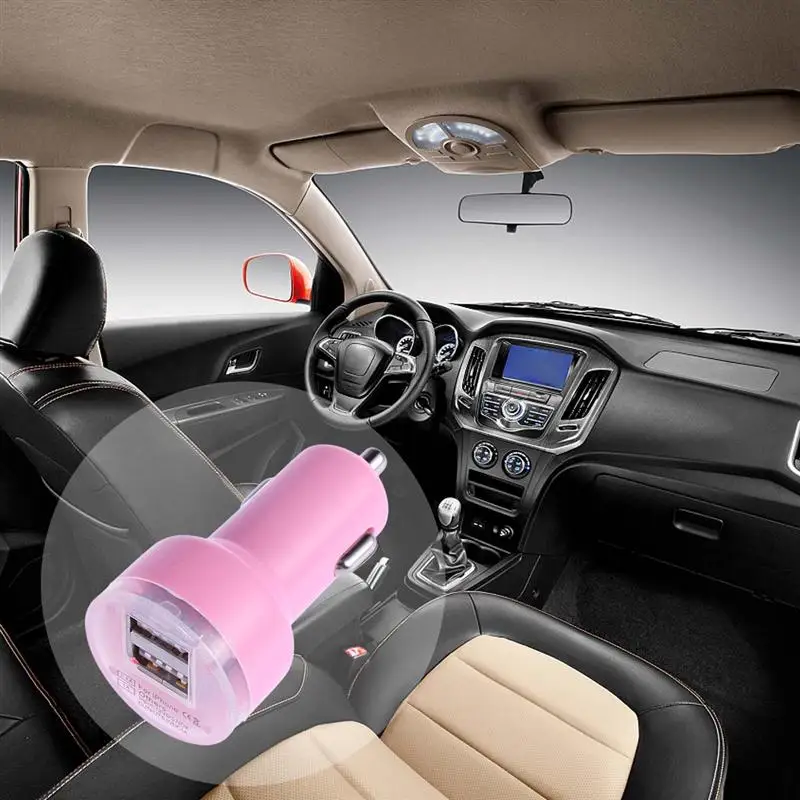 1 шт. автомобильное зарядное устройство Mini 2.1A Универсальный 2 портовый USB LED