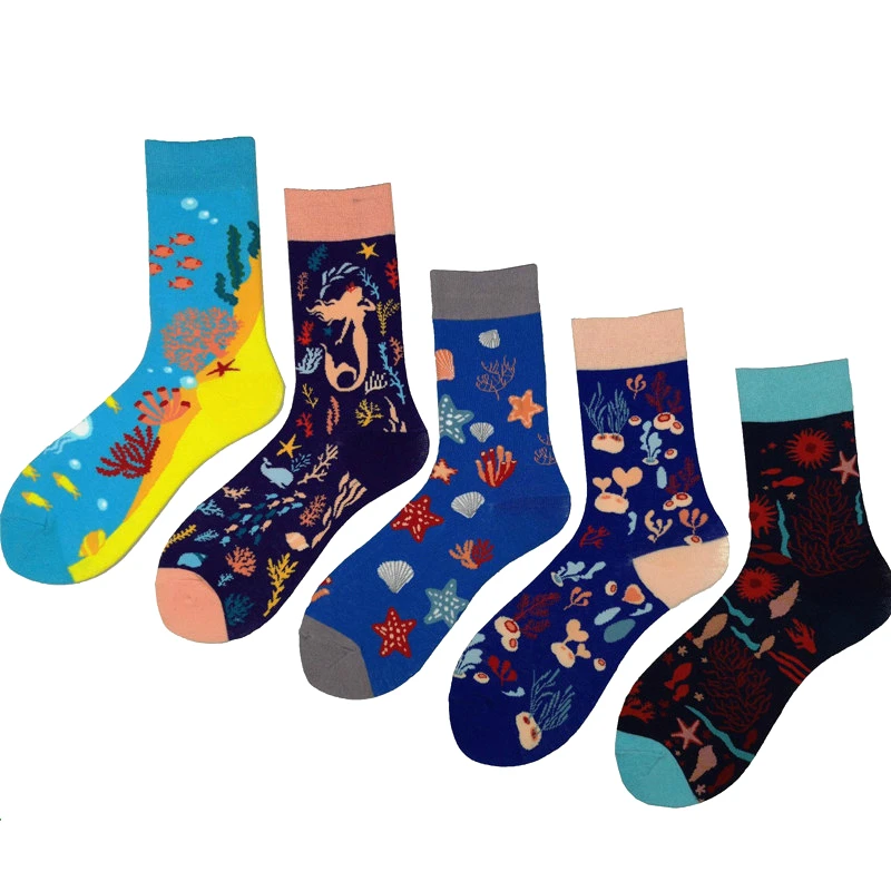 

Носки мужские PEONFLY, 2 пары/Лот, с рисунком под водой