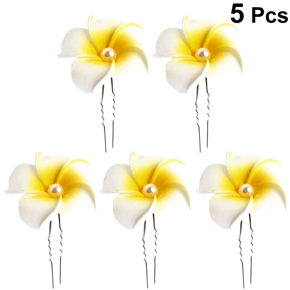 5 шт. поролоновые заколки для волос Гавайские Plumeria свадебные шпильки клипсы 4 см u