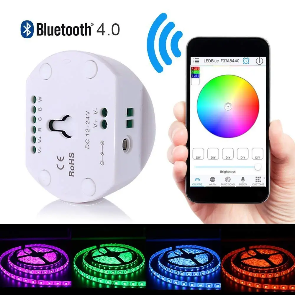 RGB светодиодный контроллер Bluetooth RGB/RGBW светодиодные полосы света DC 12-24 В мини для