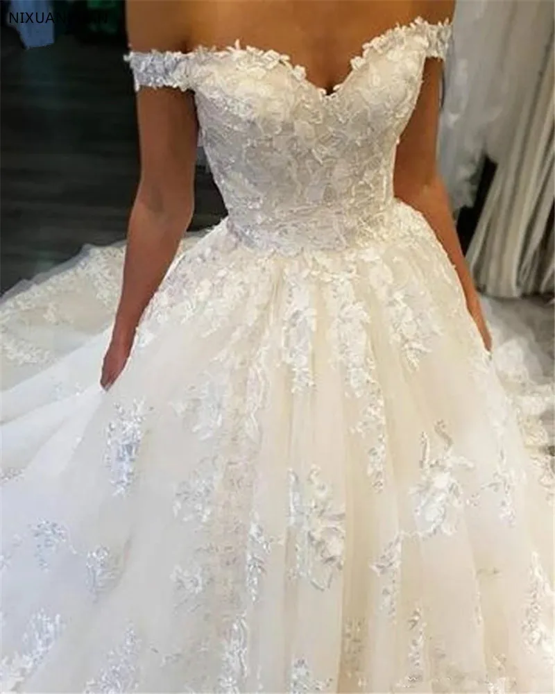 Роскошное бальное платье принцессы Vestido De Noiva с V образным вырезом Свадебное