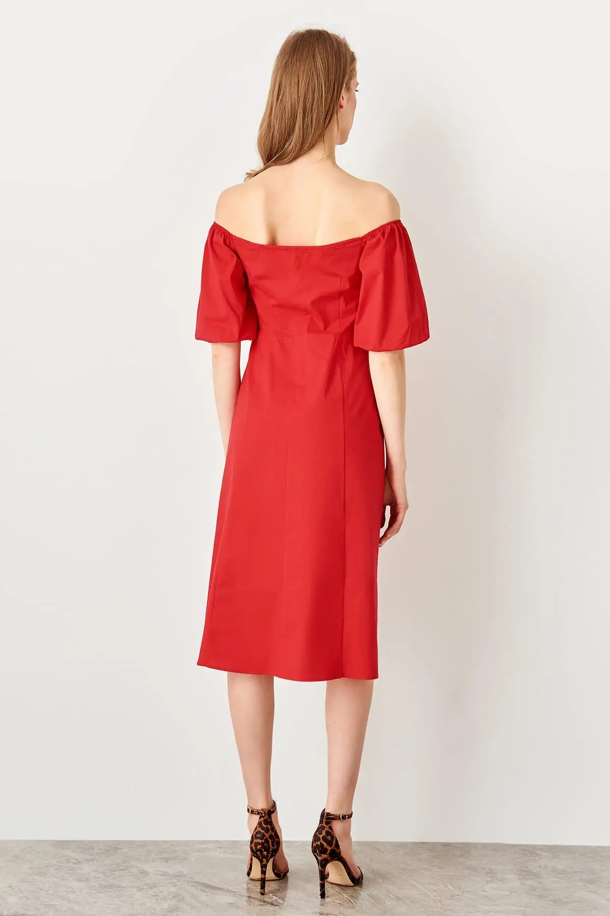 Trendyol красное платье с пуговицами TWOSS19BB0152|Женские платья| |