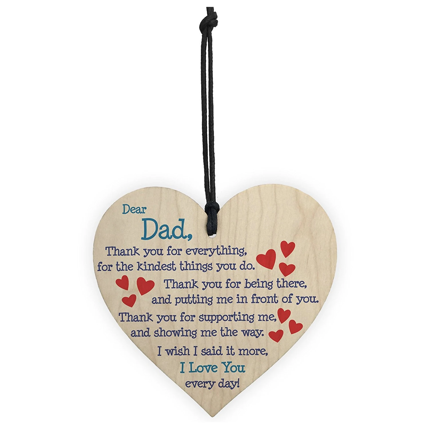 CNIM Hot Dad I Love You подарок на каждый день отца деревянный висящий знак сердца милый