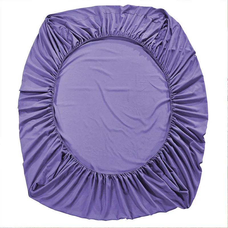 

1pcs 100% Polyester Solid Fitted Sheet Mattress Cover Four Corners With Elastic Band Bed Sheet