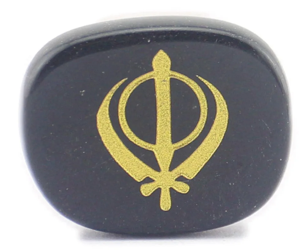 Afghanistan Sikhism Khanda логотип Натуральные полудрагоценные камни необработанный камень