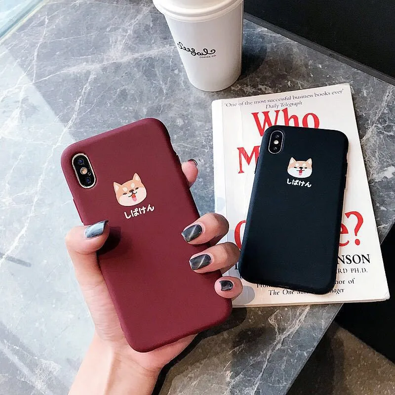 Матовая милая собака скраб телефонные чехлы для iPhone X XR XS Max плюс мягкий из ТПУ