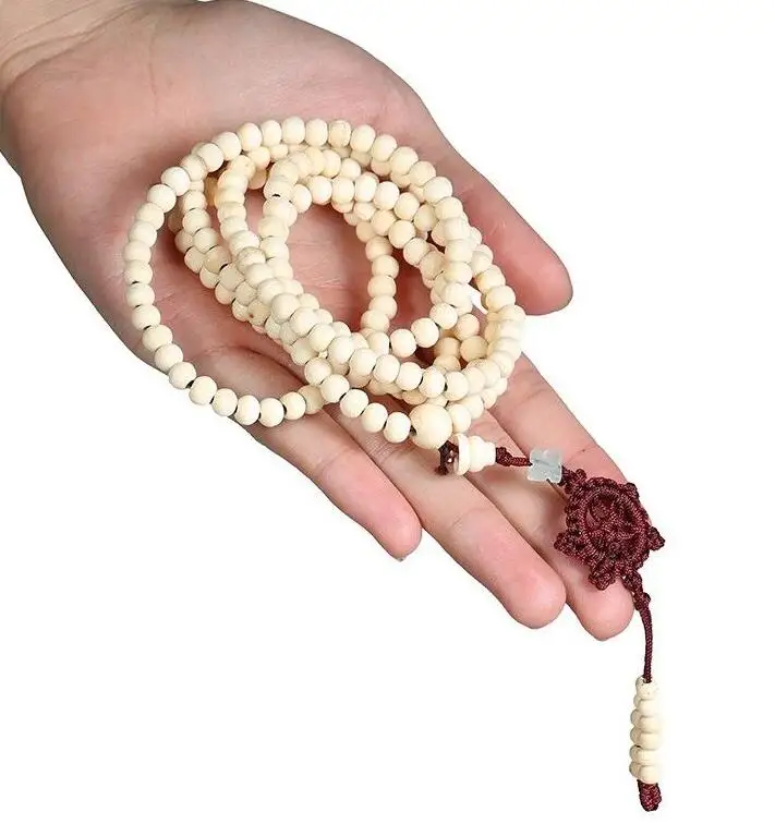 6mm White Sandalwood bracelet Monk energy Wristband natural Veins yoga mala chain Hot Chakas Fancy Healing pray Wrist Unisex | Украшения и
