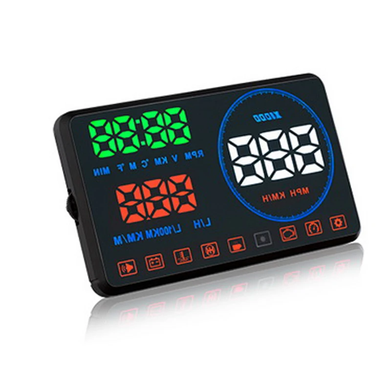 Head Up Display Car Windscreen M9 Speedmeter Driver's Safety Warning System Projector 5.5'⟊r HUD OBD2 | Автомобили и