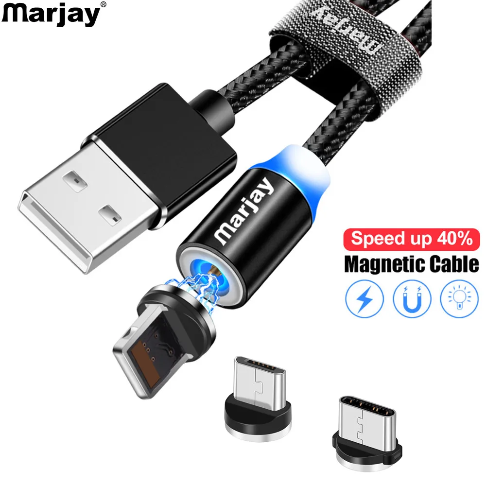 Магнитный кабель для iPhone X 7 8 Xiaomi Huawei P20 Marjay 2A магнитный USB быстрой зарядки Micro Type C