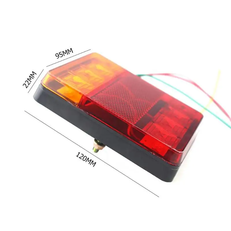 

1 Pair DC 12V Car Truck 8 LED Tail Warning Lights Rear Lamps Waterproof Tailights for Trailer Caravans