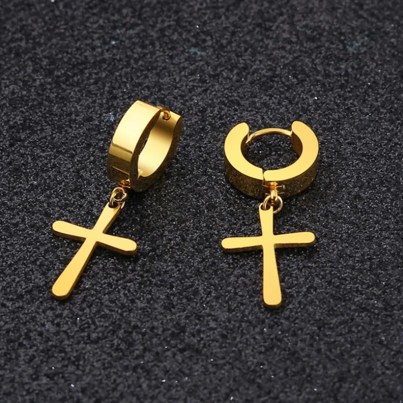 

Round Street Dance Trendy Brief Titanium Stainless Steel Colors Plated Men Earring Drop Earrings For Women Classic Jewelry
