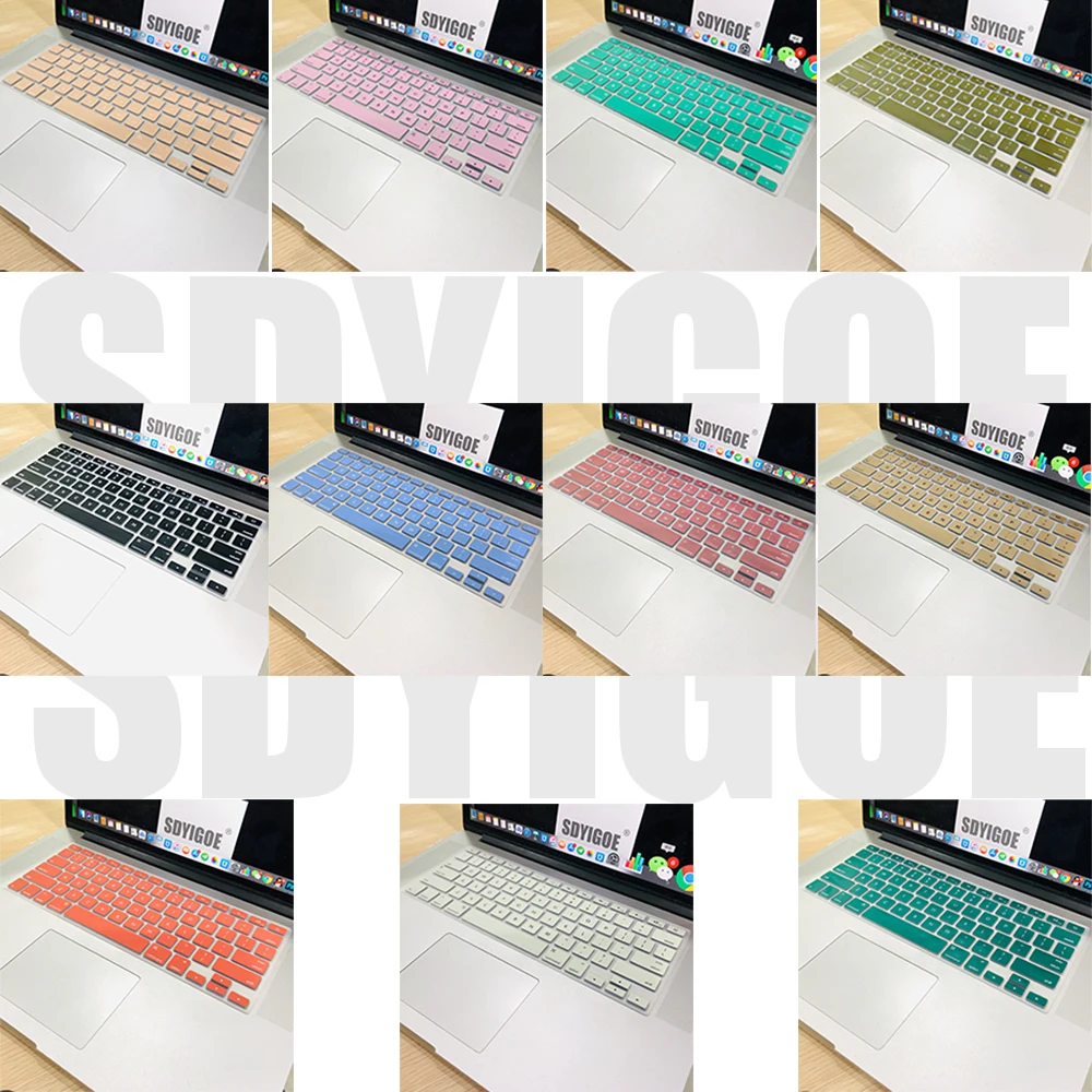 Силиконовый чехол для клавиатуры ноутбука защитная цветная пленка macbook Air13 retina15 13