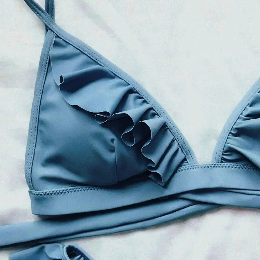 2 шт Для женщин Мода оборками с v образным вырезом топ Бюстгальтер пикантные