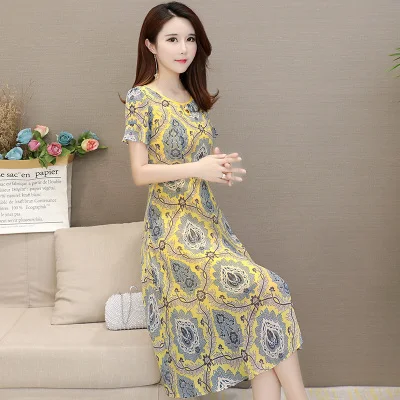 Floral dress female summer 2019 new lotus leaf sleeves long chiffon vestidos | Женская одежда