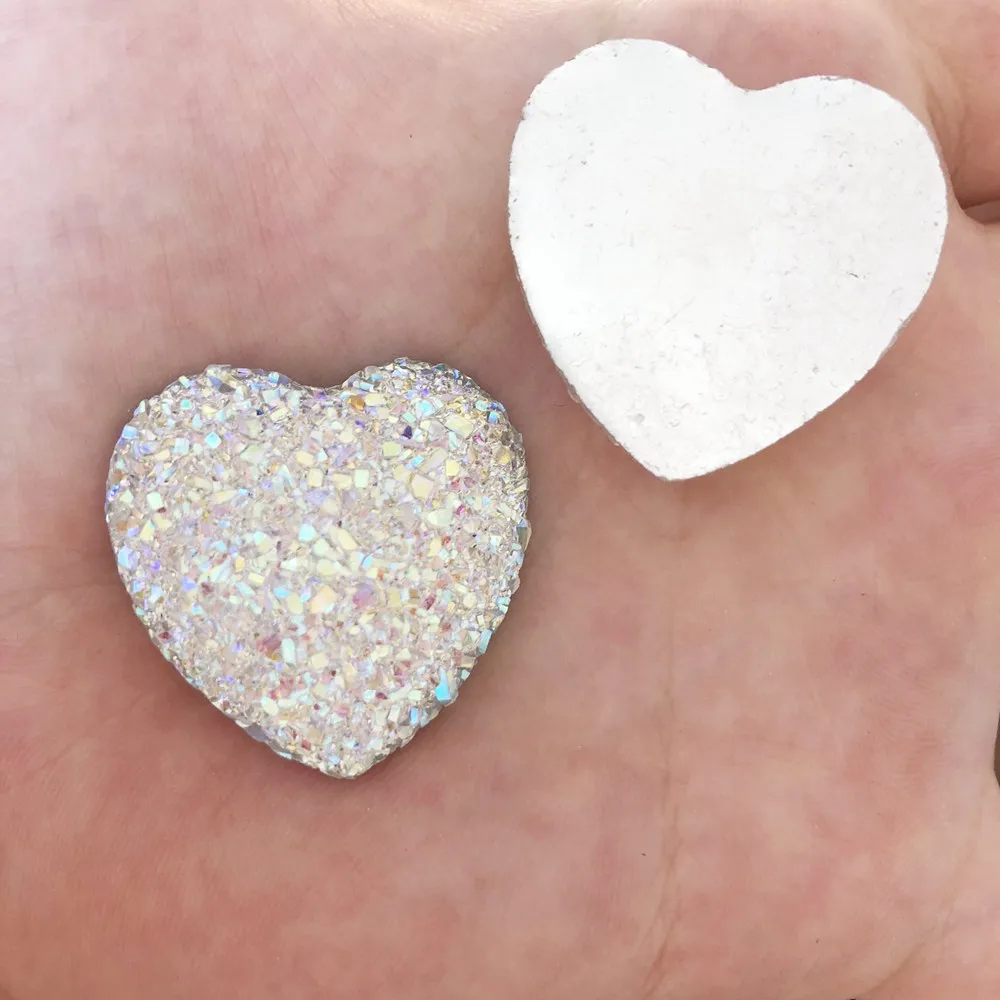4 шт. Стразы AB из смолы 30 мм Hlaf Ore Heart/FlatBack свадебные пуговицы F283|Стразы| |