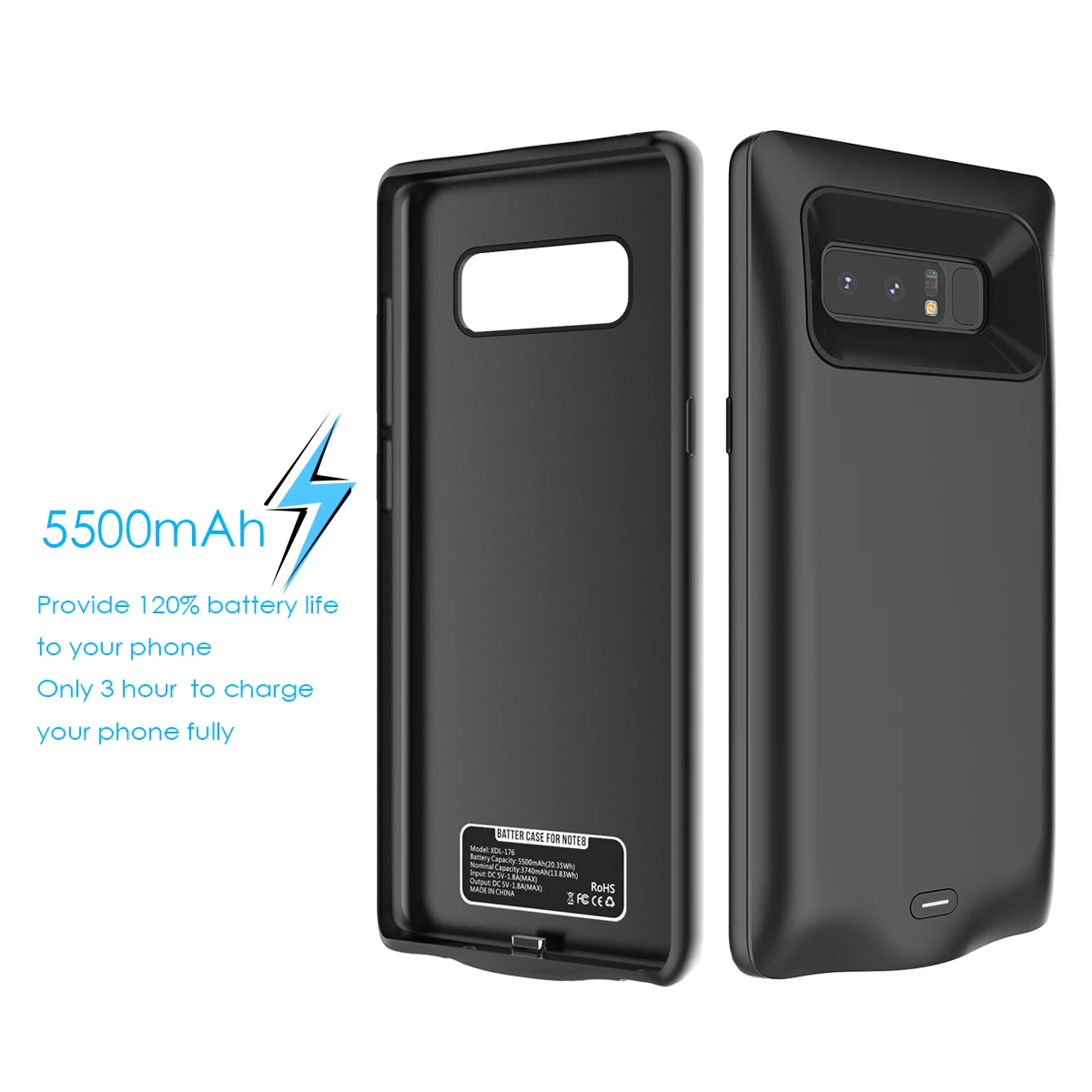 Чехол для зарядного устройства samsung Galaxy Note 8 5500 мА/ч внешний аккумулятор чехол