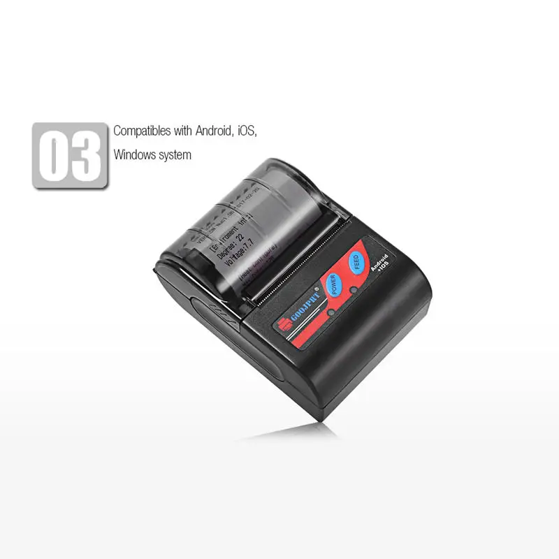 Goojprt Mtp-Ii 58 мм Bluetooth термопринтер портативный беспроводной Чековая машина для Windows Android Ios Eu Plug