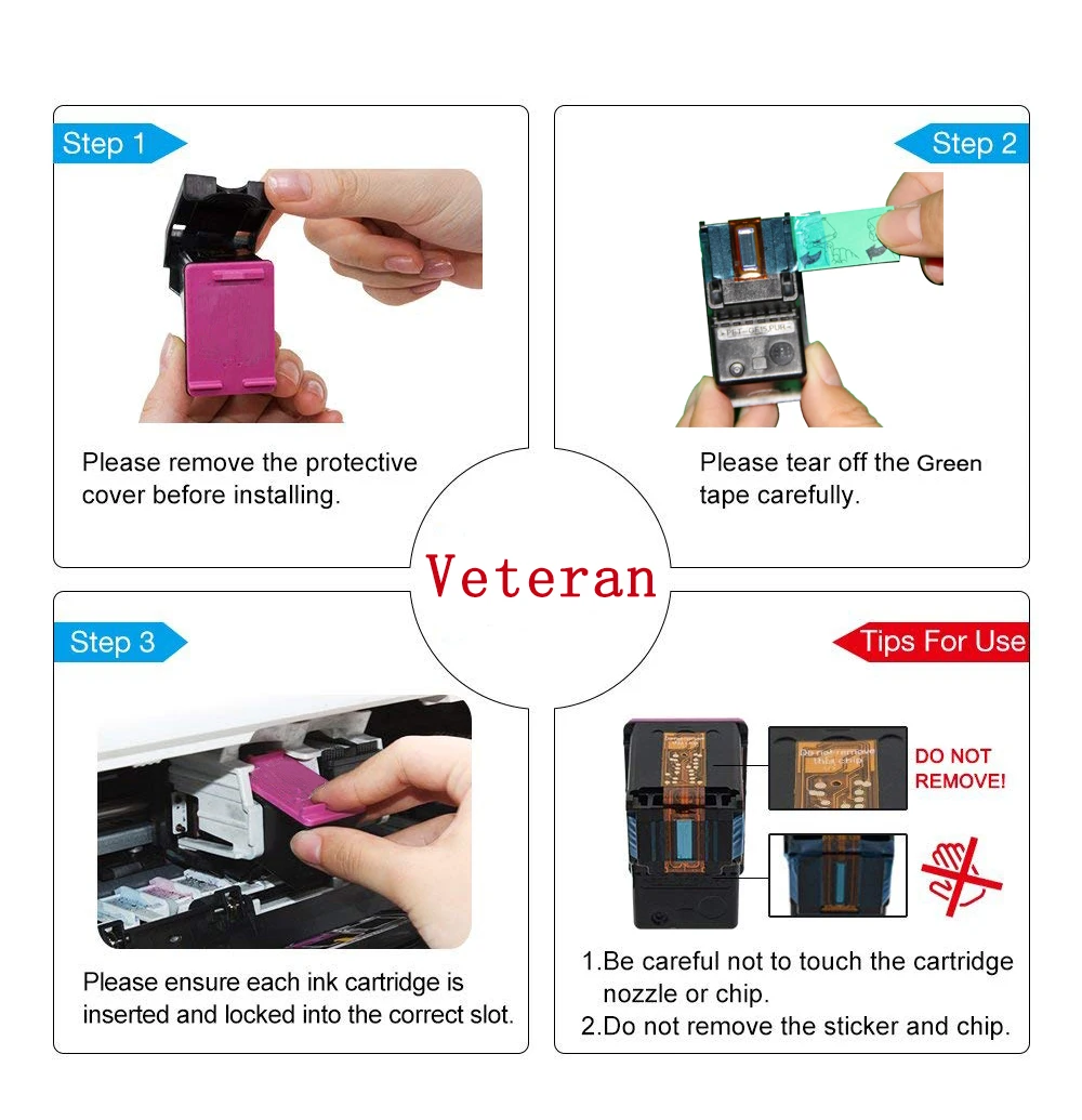 

Veteran Black 62XL Ink Cartridge for hp 62 xl hp62 cartridge for HP Envy 5640 5540 5660 OfficeJet 200 5740 5542 7640 printer
