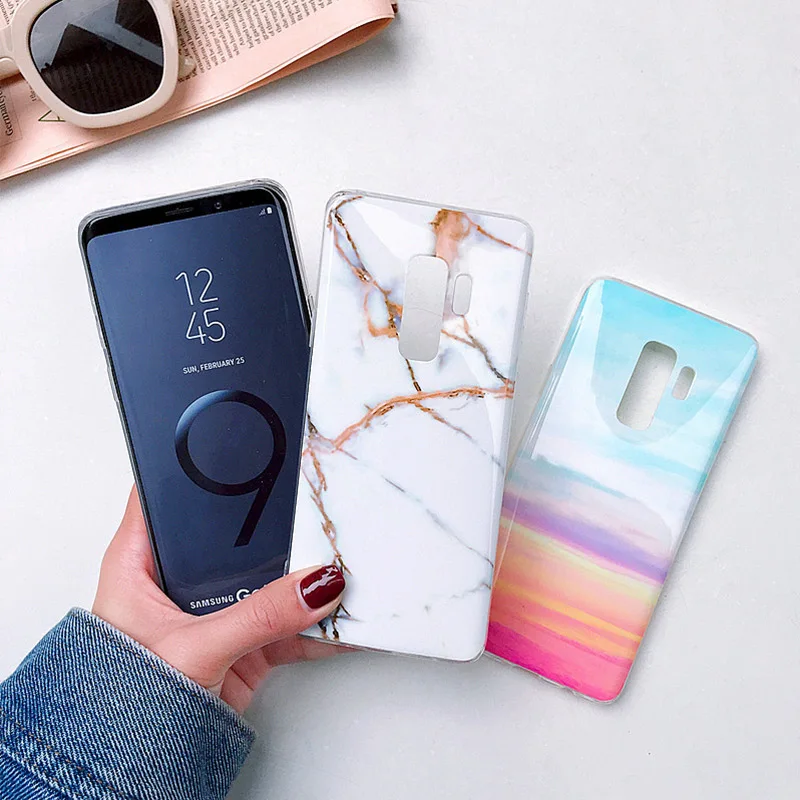 Мраморный чехол для телефона Samsung Galaxy S10 S10PLUS S10E S9 S8 Plus S7 edge Чехол глянцевый