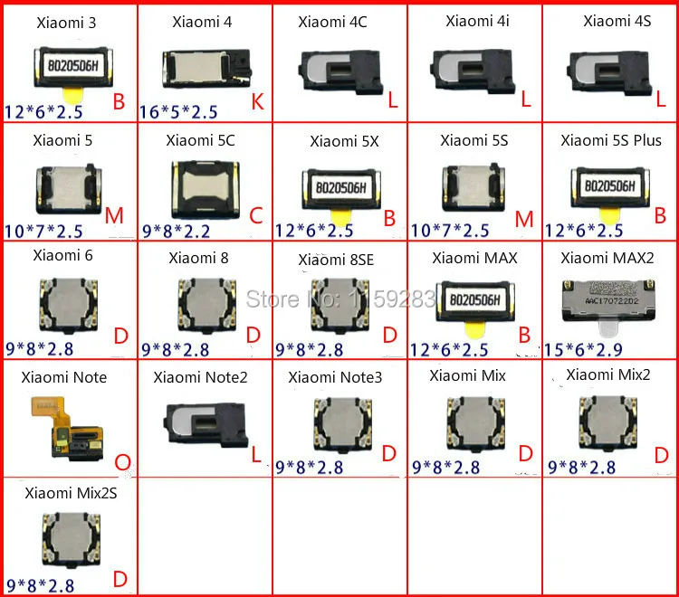 2 шт. наушник динамик звуковой сигнал приемник для Xiaomi Mi 3 4 4I 4C 4S 5 5C 5X 5S Plus 6 8 SE Max Note