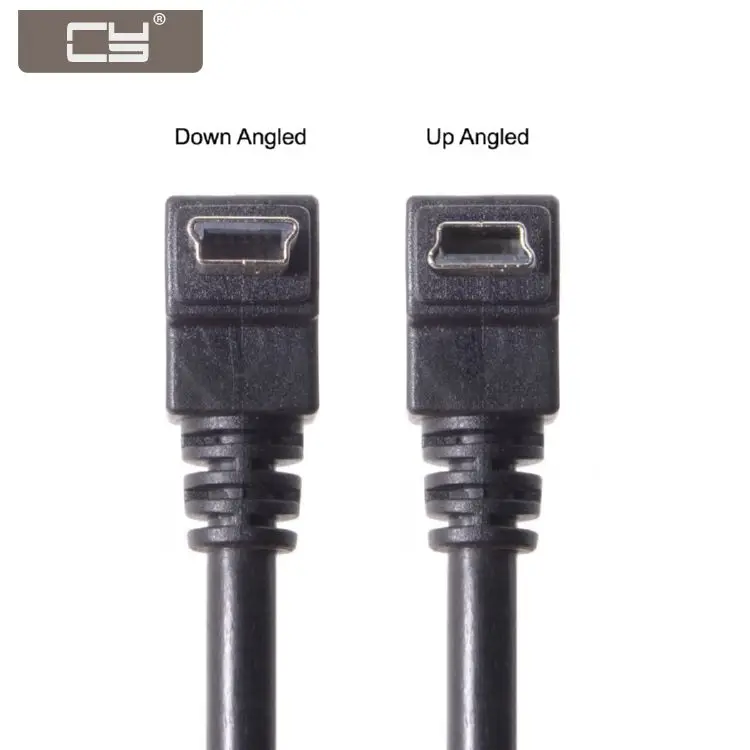 

CY USB 2.0 A Type Male to 90 Degree Up and Down Angled USB Mini B 5pin Male Cable 50cm