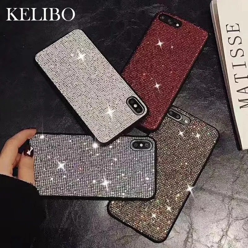 Роскошный блестящий чехол для телефона с кристаллами и блестками iPhone 6 6S