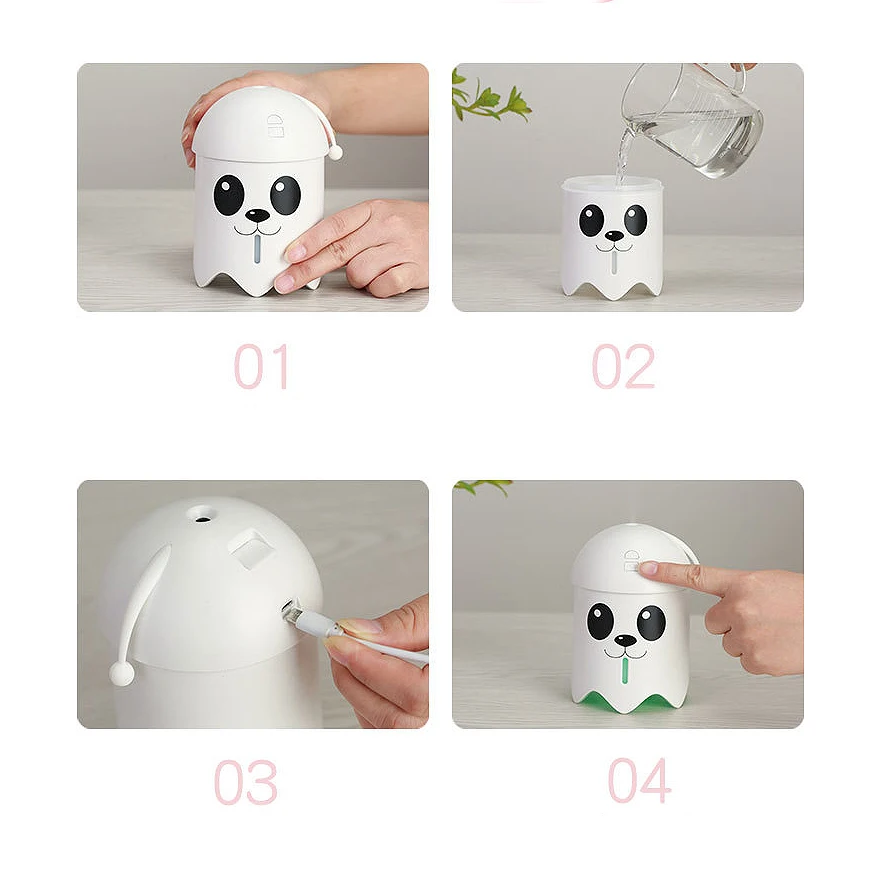 Лидер продаж 360 мл Модный летний портативный Usb милый питомец 3 в 1 увлажнитель