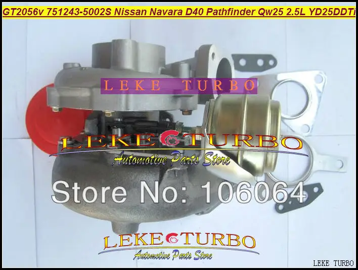 GT2056V 751243 5002S 14411 EB300 Турбокомпрессор Для Nissan Navara D40 Pathfinder QW25 2005 YD25DDTi 2.5L DI