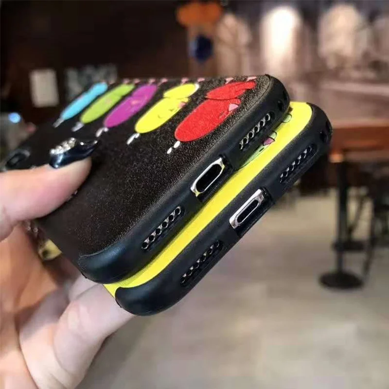 Cartoon Case For iPhone XS MAX XR X 3D Relief Yellow Duck Silicon Soft Back Cover 7 7Plus 6S 6 8 Plus Capa Funda |