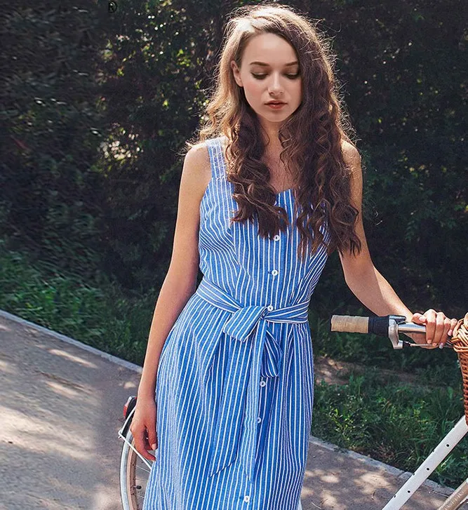 Платье женское летнее розовое синее без рукавов|Женские платья| |