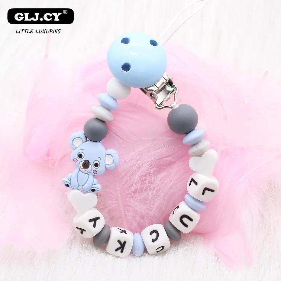 Новые персонализированные именные Милые Силиконовые бусы Koala DIY детские соски с
