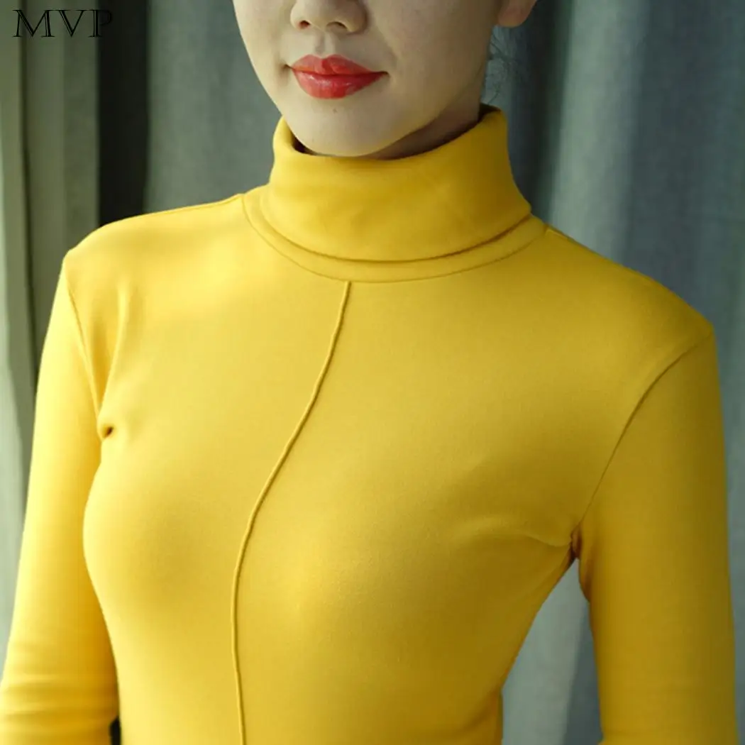 Long Soft Pullovers Pull Bodycon Sweater Sleeve Female Coat Turtleneck Korean Basic Winter Femme Skinny Women Style Top | Женская одежда