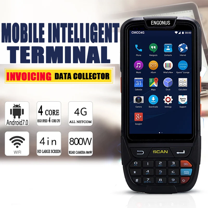 Industrial Rugged Handheld Data Collector Wireless 4G Mobile Terminal 1D 2D Laser Barcode Scanner Android PDA Device | Компьютеры и