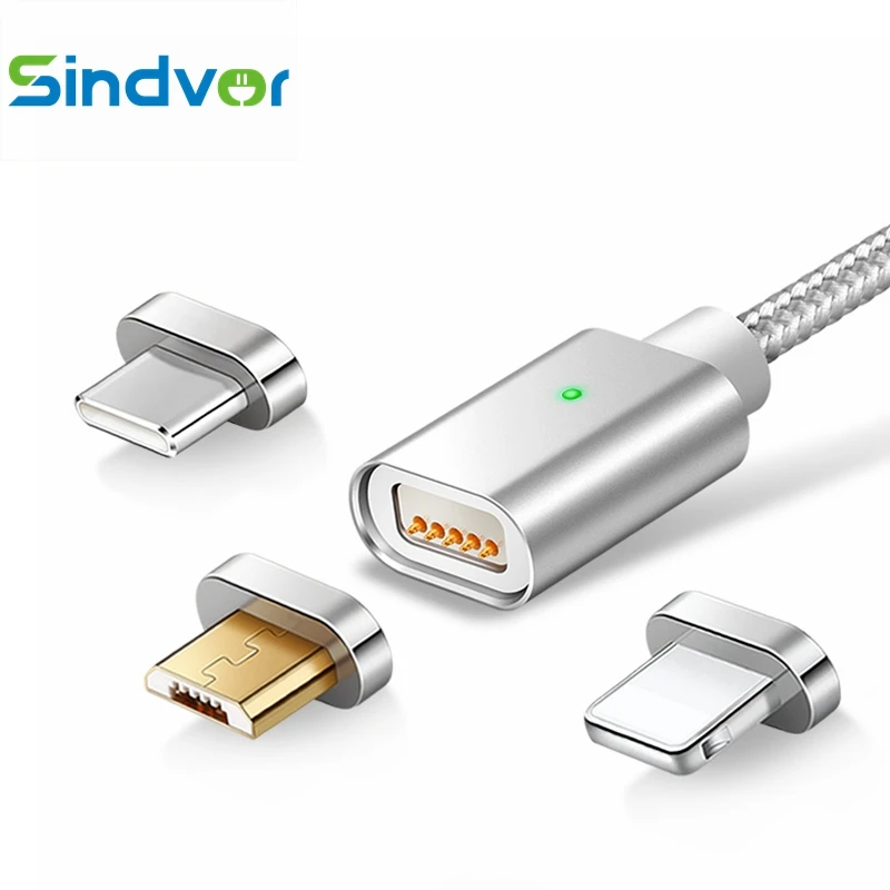 Магнитный кабель Sindvor для iPhone Samsung Xiaomi Micro USB Type C быстрая зарядка мобильный телефон